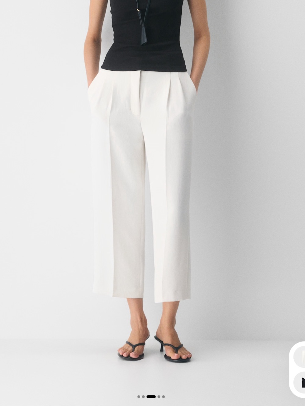 NWT Aritzia Wilfred effortless cropped pants in light birch